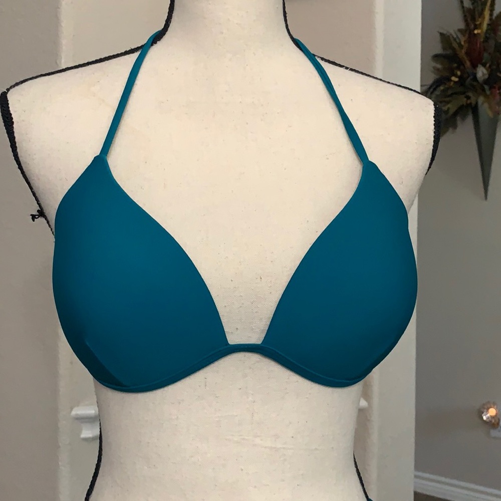 SHEIN teal triangle bikini 2 piece set swimsuit - Picture 7 of 17
